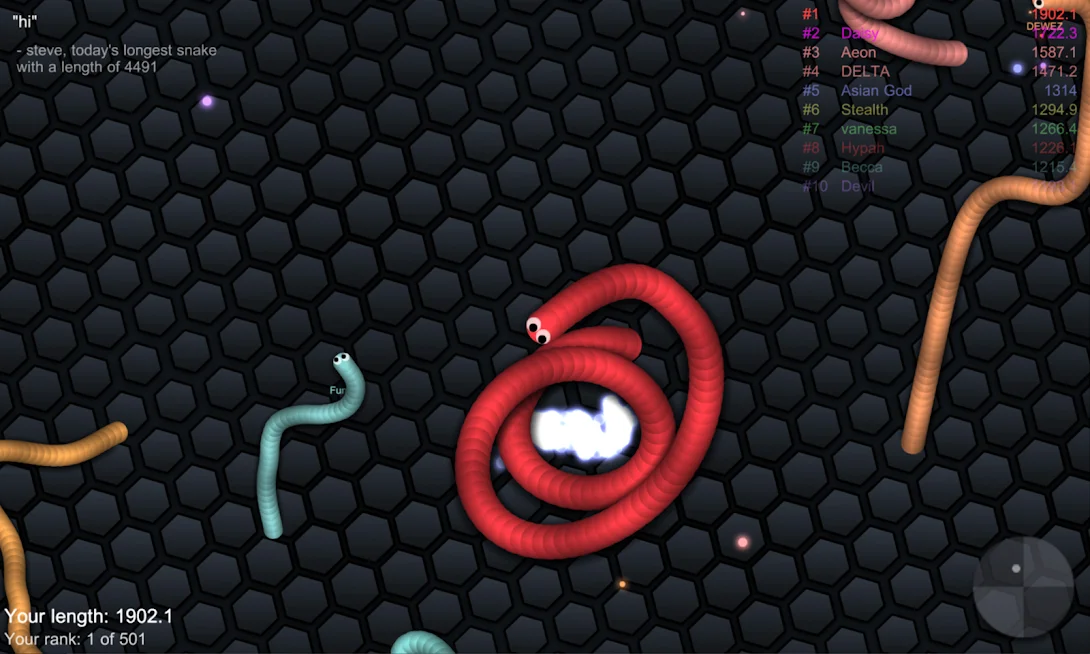 Скриншот slither.io 3