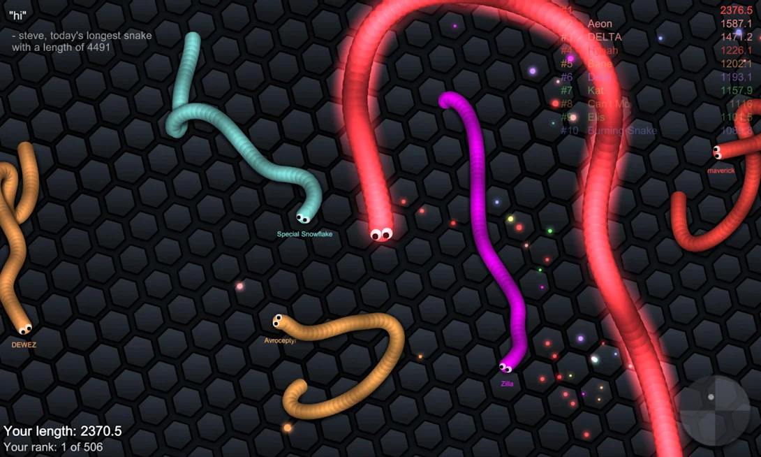 Скриншот slither.io 4